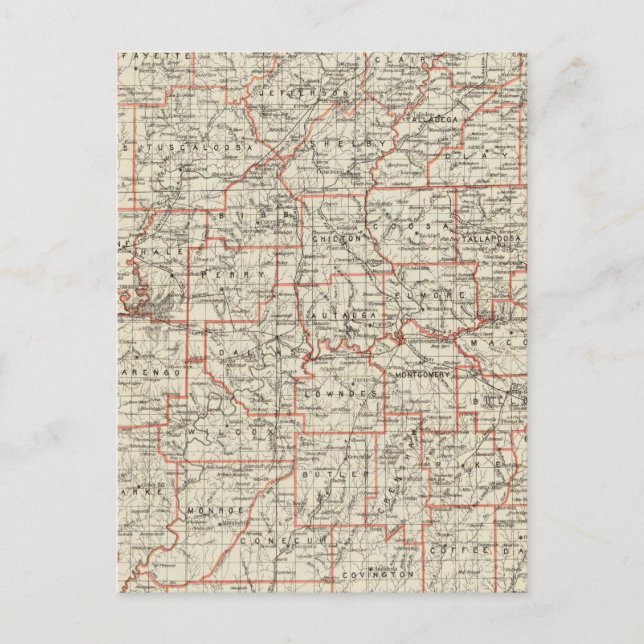 Carte Postale État de l'Alabama (Devant)