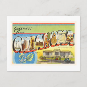 Carte Postale État de l'Oklahoma OK Vieux souvenir Vintage voyag