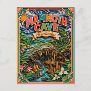 Carte Postale État de PopCut Mammoth Cave Kentucky Art Papier