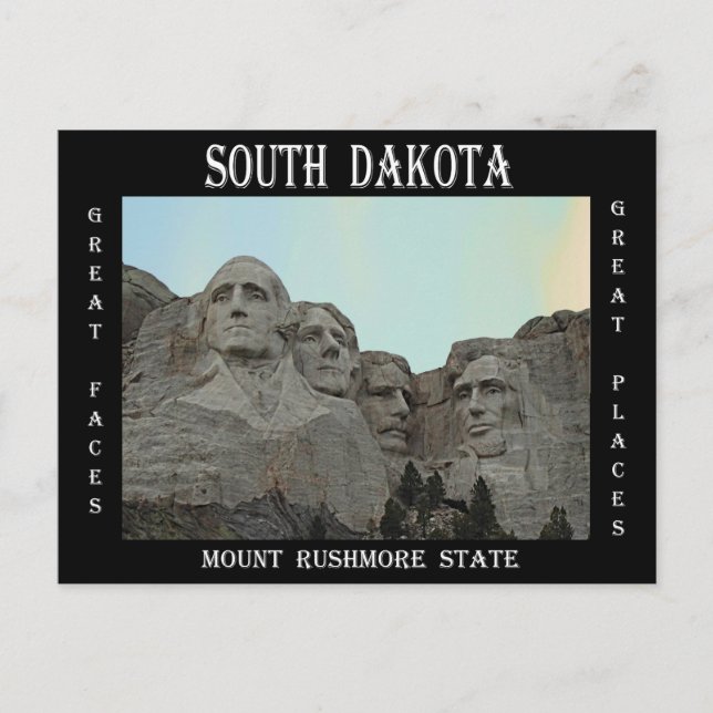 Carte Postale Etat du Dakota du Sud Mont Rushmore (Devant)