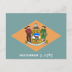 Carte Postale État du drapeau du Delaware