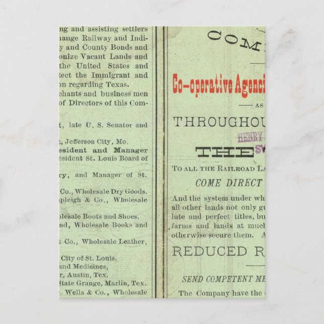 Carte Postale État du Texas (Devant)