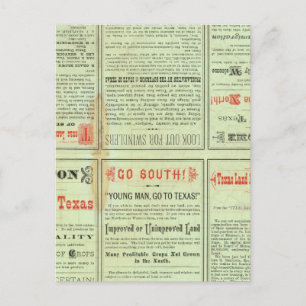 Carte Postale État du Verso du Texas