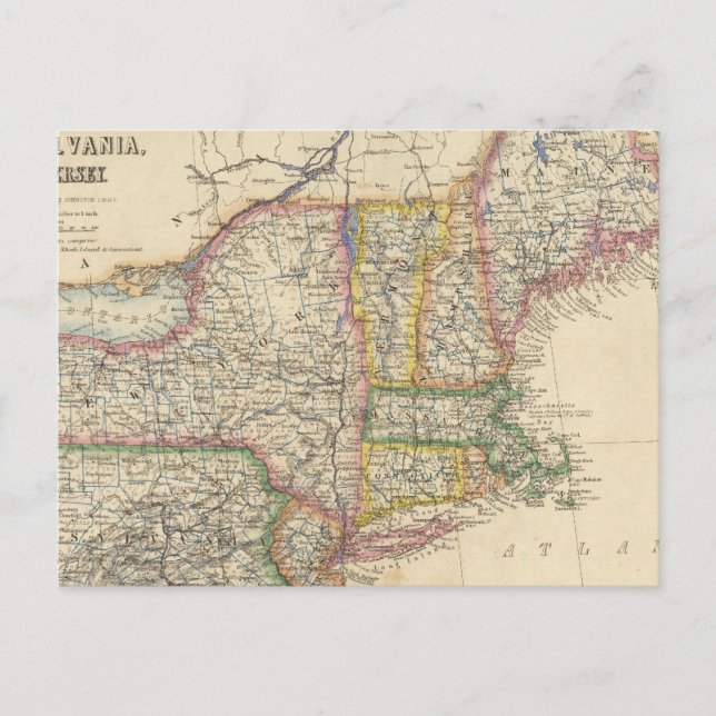 Carte Postale États du Maine, du New Hampshire, du Vermont (Devant)