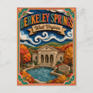 Carte Postale États PopCut Berkeley Springs Virginie-Occidentale