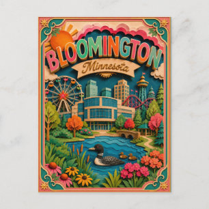 Carte Postale États PopCut Bloomington Minnesota Art Papier