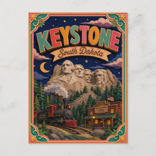 Carte Postale États PopCut Keystone South Dakota Art en Papier