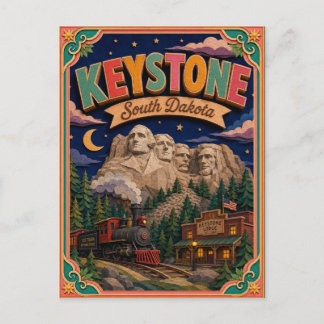 Carte Postale États PopCut Keystone South Dakota Art en Papier