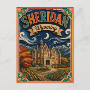 Carte Postale États PopCut Sheridan Wyoming Art Papier