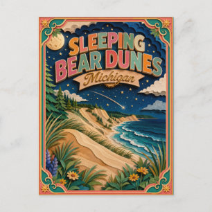 Carte Postale États PopCut Sleeping Bear Dunes Michigan Art