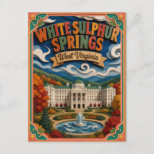 Carte Postale États PopCut White Sulphur Springs Virginie-Occide