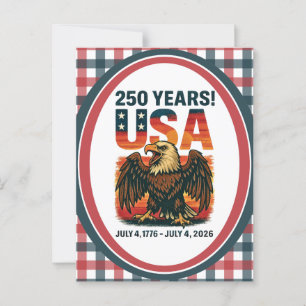 Carte Postale États-Unis 250 Ans – Aigle chauve patriotique 4 ju