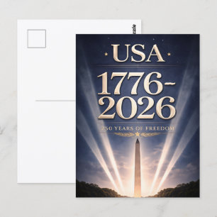 Carte Postale États-Unis 250 ans Jour de l'Indépendance Washingt