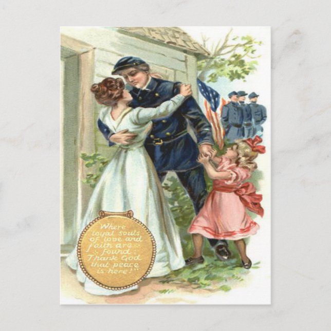 Carte Postale États-Unis Drapeau Union de la guerre civile Solda (Devant)