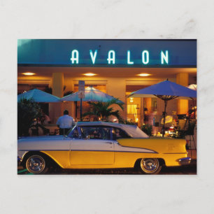 Carte Postale États-Unis, Floride, Miami, South Beach la nuit.