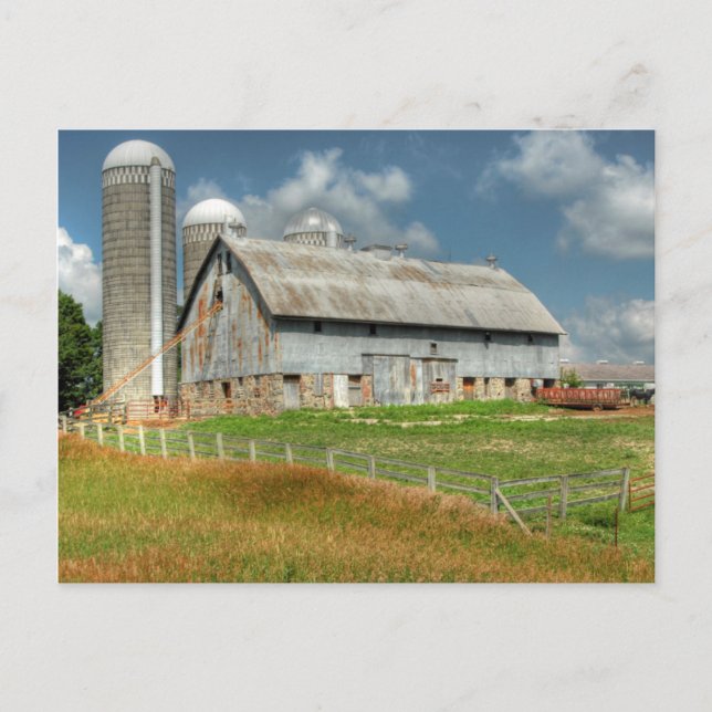 Carte Postale États-Unis, grange et silo du Minnesota (Devant)