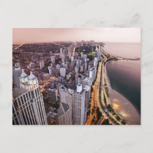 Carte Postale États-Unis, Illinois, Chicago, Vue aérienne du lac