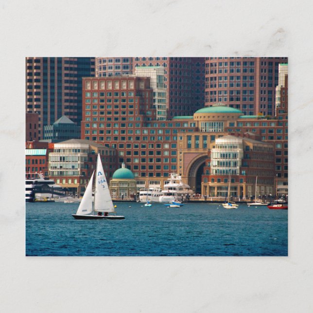 Carte Postale États-Unis, Massachusetts. Skyline du front de mer (Devant)