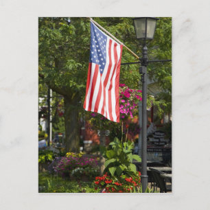Carte Postale États-Unis, New York, Lewiston. Drapeau américain