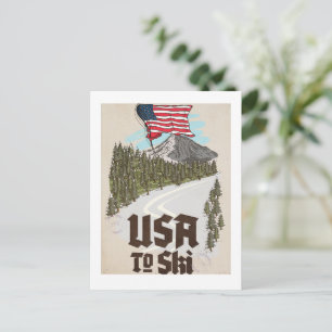 Carte Postale États-Unis pour skier
