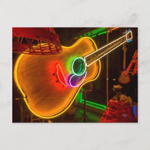 Carte Postale États-Unis, Texas, Austin. Guitare néon au chantag