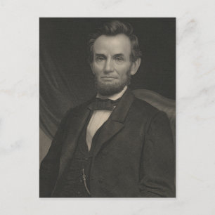 Carte Postale Etching Portrait d'Abraham Lincoln