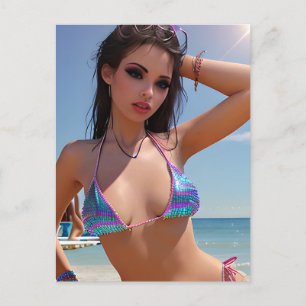 Carte Postale Été à la saison du Bikini Beach