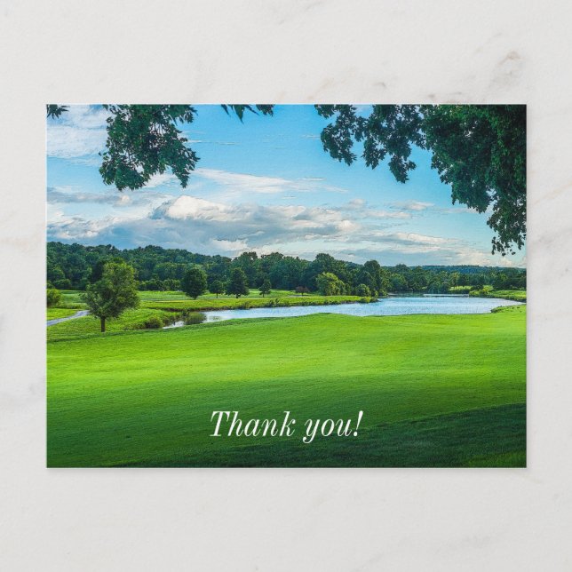 Carte Postale Été au terrain de golf Merci (Devant)