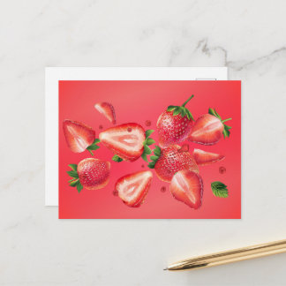 Carte postale Été aux fraises