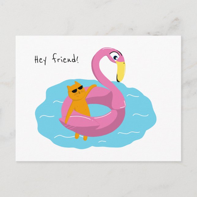 Carte postale été avec chat (Devant)