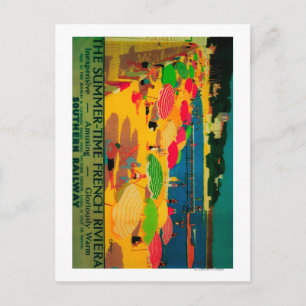 Carte Postale Eté Côte d'Azur Poster Vintage Europe