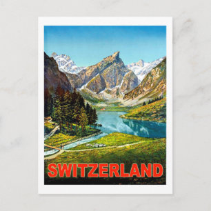 Carte Postale Eté en Suisse montagnes, voyage vintage