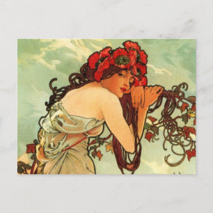 Carte Postale Été par Mucha