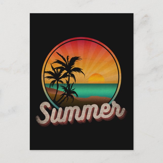 CARTE POSTALE ÉTÉ PLAGE VINTAGE (Devant)