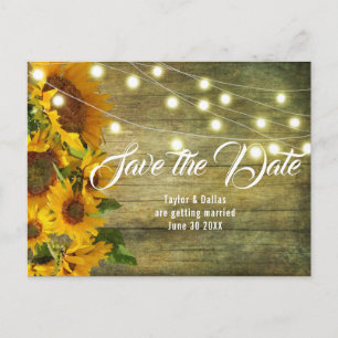 Carte Postale Été tournesol   Rustic Americana Enregistrer la da