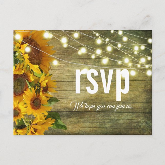 Carte Postale Été tournesol | Rustic Americana RSVP (Devant)