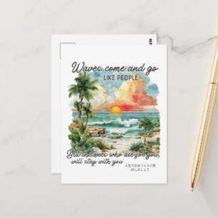 Carte Postale Été tropical motivant sur une île