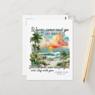 Carte Postale Été tropical motivant sur une île