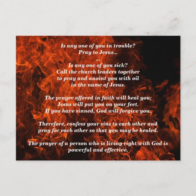Carte Postale Êtes-vous malade ? Alors priez Jacques 5:13-16 (Devant)