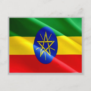 Carte Postale Éthiopie - Drapeau éthiopien -