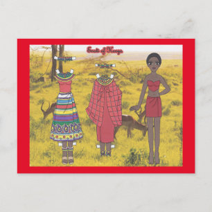 Carte postale Eti of Kenya Paper Doll
