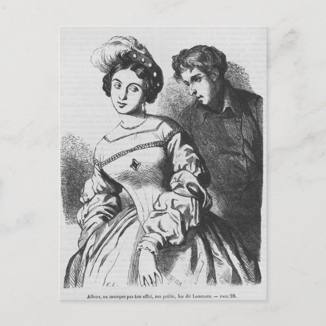 Carte Postale Etienne Lousteau parlant à une actrice (Devant)