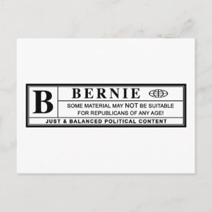 Carte Postale Étiquette d'avertissement Bernie Sanders