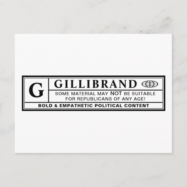 Carte Postale Étiquette d'avertissement Gillibrand (Devant)
