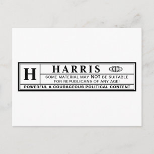 Carte Postale Étiquette d'avertissement Harris
