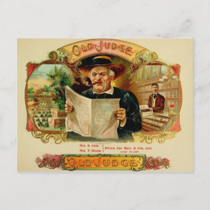 Carte Postale Étiquette de boîte à cigares vintage