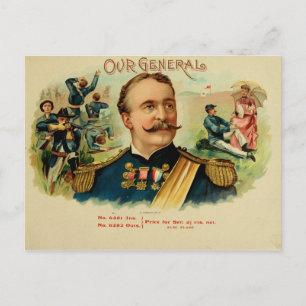 Carte Postale Étiquette de boîte à cigares vintage