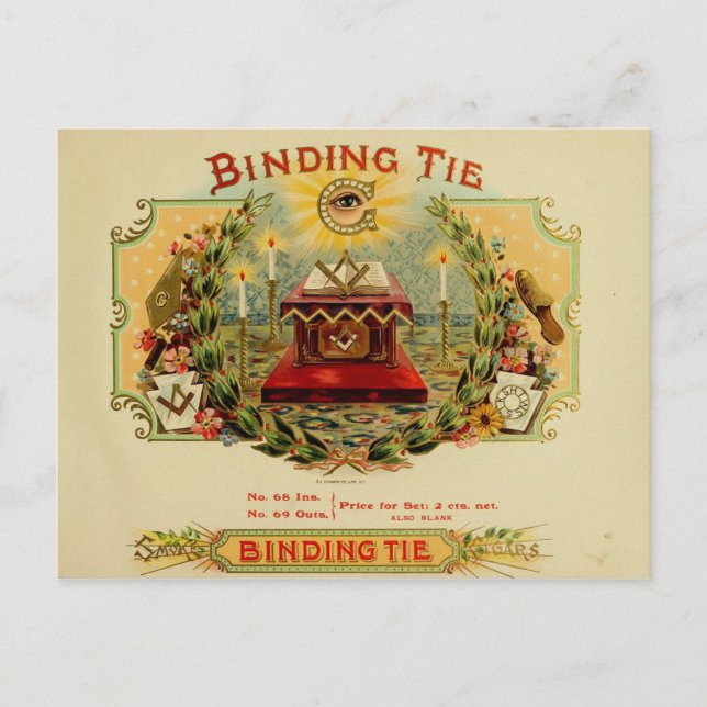 Carte Postale Étiquette de boîte à cigares vintage (Devant)
