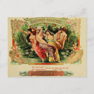 Carte Postale Étiquette de boîte à cigares vintage