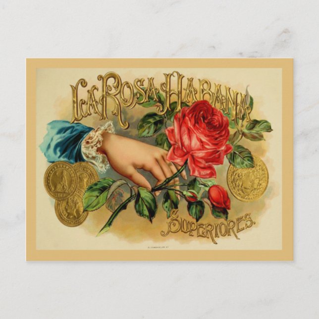 Carte Postale Étiquette de boîte à cigares vintage (Devant)